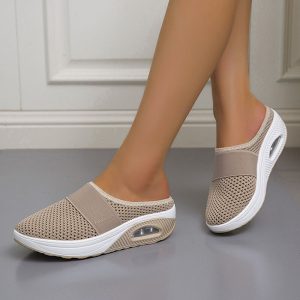 Orthopädische Sandalen Keilpantoffeln - Khaki