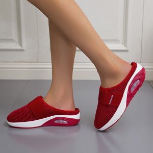 Orthopädische Sandalen Keilpantoffeln - Rot
