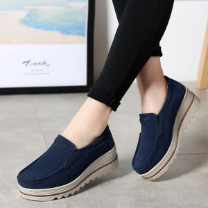 Orthopädische Wildlederschuhe Für Frauen Mit Breiten Füßen - Stil 1 Blau