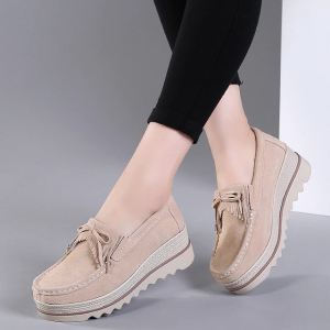 Orthopädische Wildlederschuhe Für Frauen Mit Breiten Füßen - Stil 2 Aprikose