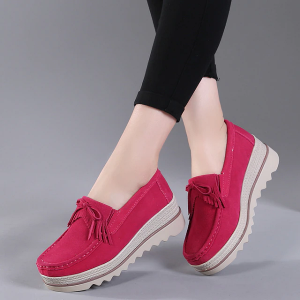 Orthopädische Wildlederschuhe Für Frauen Mit Breiten Füßen - Stil 2 Rot