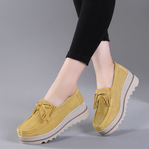 Orthopädische Wildlederschuhe Für Frauen Mit Breiten Füßen - Stil 2 Gelb