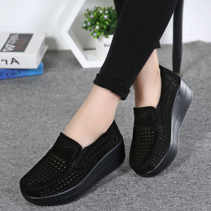 Orthopädische Wildlederschuhe Für Frauen Mit Breiten Füßen - Stil 3 Schwarz