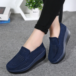 Orthopädische Wildlederschuhe Für Frauen Mit Breiten Füßen - Stil 3 Blau
