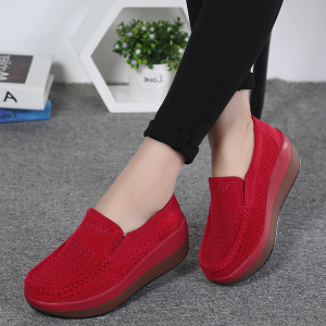 Orthopädische Wildlederschuhe Für Frauen Mit Breiten Füßen - Stil 3 Rot