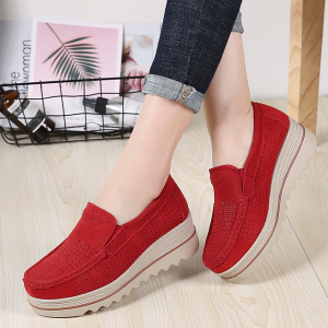 Orthopädische Wildlederschuhe Für Frauen Mit Breiten Füßen - Stil 4 Rot