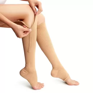 Kompressionsstrümpfe, Kompressionsstrümpfe mit offenen Zehen, Kompressionsstrümpfe mit Reißverschluss, Flugsocken