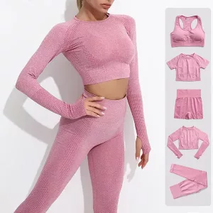 Frauen Workout-Set, Frauen Fitness-Set, Damen Leggings, Damen Crop-Top, Yoga-Bekleidung, Damen Sportbekleidung