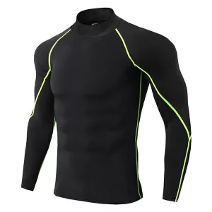 Compression Shirt, Kompressions-Langarmshirt, Herren Rashguard, Fitnessstudio-Langarmshirt