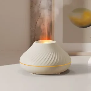 Flamme Luftbefeuchter Aromatherapie Diffusor - Weiß