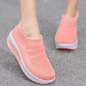 Damen-Sneaker, Slip-On-Sneaker, Sneaker mit klobiger Sohle, Mesh-Sneaker, Vulkanisierte Schuhe
