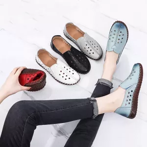 Sommer-Sandalen mit breiter Passform, Ledersandalen, Schuhe mit breiter Passform, Loafer mit breiter Passform, Schuhe aus echtem Leder für Frauen, Slipper aus Leder für Frauen