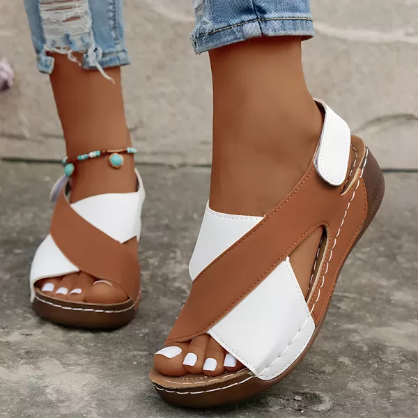Damenschuhe, Plateausandalen, Damensandalen, Keilsandalen, Sommerschuhe, bequeme Sandalen, Sommerschuhe, Strandsandalen, Sandalen mit Kreuzriemen