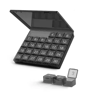 Tablettenorganizer, Tablettendose, Tablettenetui, monatlicher Tablettenorganizer, monatliche Tablettendose, 30-Tage Tablettenorganizer