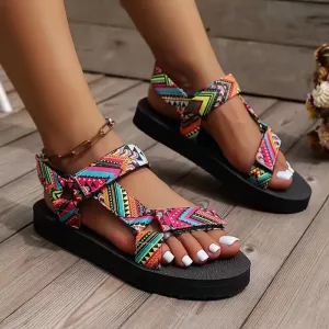 Damensandalen, Plateausandalen, Sommerschuhe, Strandsandalen, Sandalen mit offenem Zehenbereich, Freizeitsandalen, Sandalen mit dicker Sohle