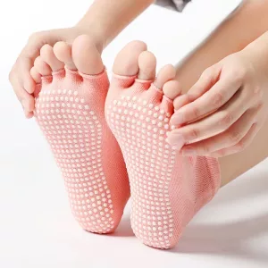 Damensocken, Baumwollsocken, Yogasocken, Rutschfeste Socken, Anti-Rutsch-Socken