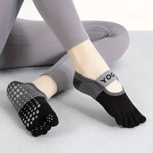 Grip-Socken, Pilates-Socken, Damensocken, rutschfeste Socken, Barre-Socken, Fünf-Zehen-Socken
