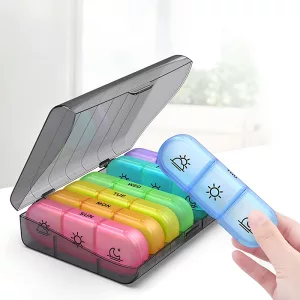 Pillendose, Tablettendose, wöchentliche Pillendose, Pillenbehälter, 7-Tage-Pillendose, Pillenspender, Pillenetui, Medikamentenbehälter