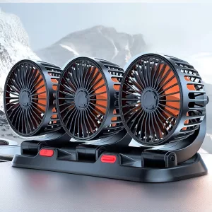3-Kopf-Ventilator, rotierender Ventilator, Elektroauto-Ventilator, USB-Autoventilator