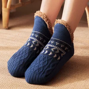 warme Socken, Fleece-Socken, rutschfeste Socken, Haussocken, Thermosocken