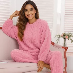 Winterpyjamas, Flanellpyjamas, Damen-Flanellpyjamas, warme Pyjamas