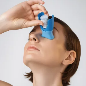 Augentropfen-Spender, Augentropfen-Applikator, Augentropfen-Hilfsgerät, Augentropfen-Hilfe, Augentropfen-Halter