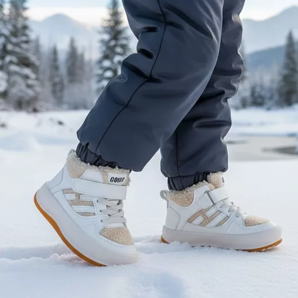 Kindersneaker, Plüschschuhe, Kinderschneestiefel, warme Kinderschuhe, Schneestiefel, Winterstiefel, Stiefeletten, Kinderstiefel, Kinderwinterstiefel, Stiefel mit runder Zehenpartie