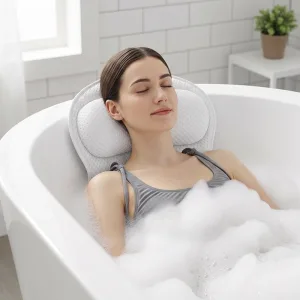 Ergonomisches Netz-Badekissen Weiches Wannenpolster mit Nackenstütze