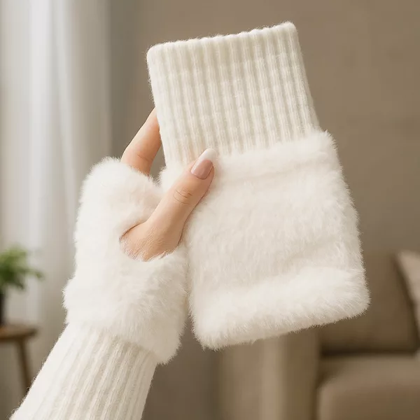Halb-Finger-Handschuhe, fingerlose Handschuhe, flauschige Winterhandschuhe, fingerlose Fäustlinge, thermische fingerlose Handschuhe, Halbhandschuhe