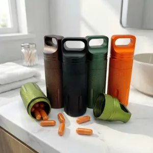 Pillendose, Pillenetui, Schlüsselanhänger Pillenhalter, Schlüsselanhänger Pillenetui, tragbare Pillendose, Medikamentenaufbewahrungsbox