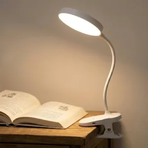 LED-Tischlampe, Lampe mit Klemme, Klemmlampe, dimmbares Nachtlicht, wiederaufladbare Tischlampe